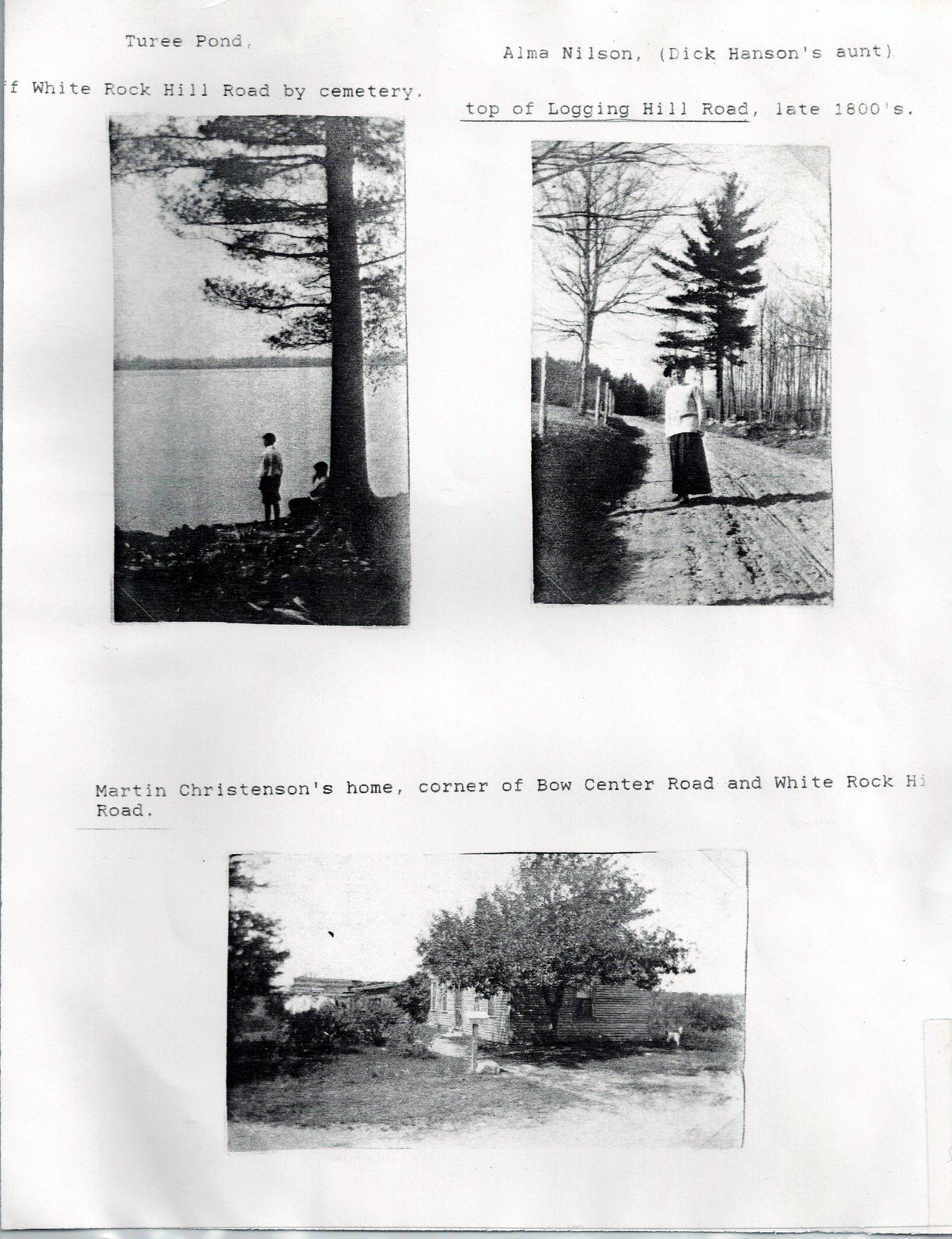 028 - Page 25 Hanson boys at Turee Pond, Alma Nelson on Logging hill  Martin Christenson Home(W.Prus