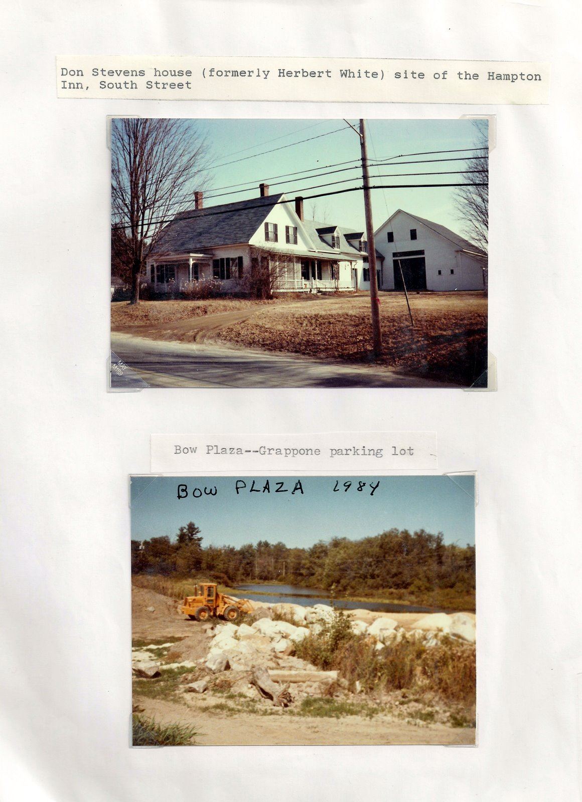 076 - Page 73 Don Stevens house ,formerly  Whites Farm site of the Hampton Inn.  Filling the pond at